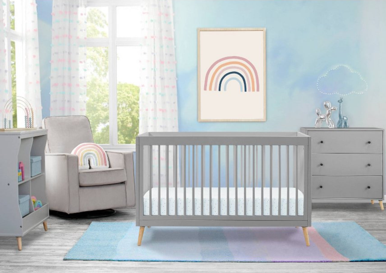 Delta Children Jordan 4-in-1 Convertible Crib - Gray – Blue Spruce ...