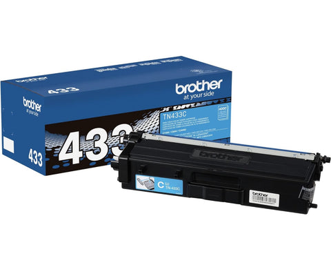 Brother Genuine High Yield Toner Cartridge, TN433C, Replacement Cyan Toner, Page Yield Up to 4,000 Pages, Amazon Dash Replenishment Cartridge, TN433, 1 Size