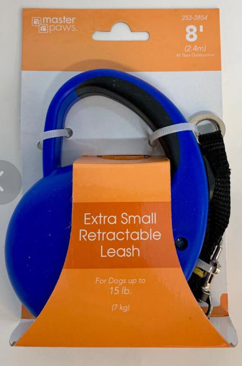 Master Paws® 8' Extra Small Retractable Dog Leash - Blue
