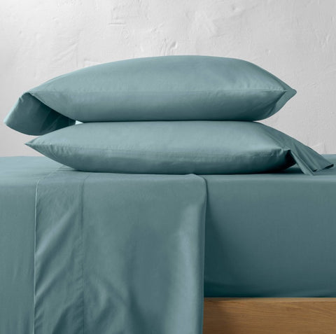 Queen Washed Supima Percale Solid Sheet
Set Light Teal - Casaluna™