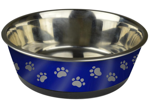 Pet Zone Deluxe Stainless Steel Pet Feeding Bowl Medium Great for Dogs and Cats (Assorted Design and color)