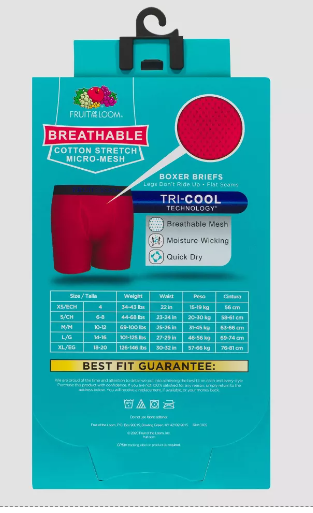 Fruit of the Loom Boys' 5pk 'Breathable' Boxer Briefs Colors will vary Size Small 6-8