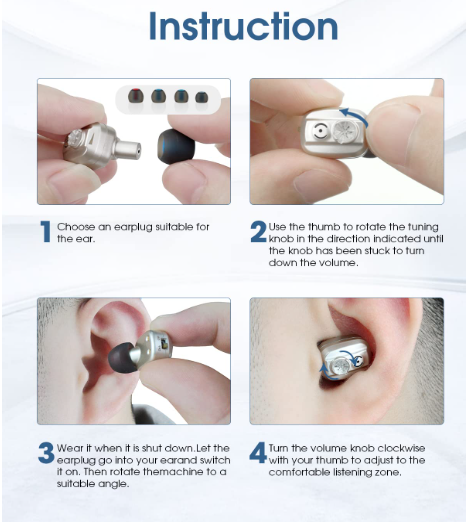 EAROTO Hearing Aids, Rechargeable Digital Hearing Amplifier for Seniors and Adults, With noise cancellation