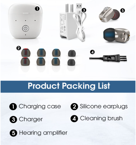 EAROTO Hearing Aids, Rechargeable Digital Hearing Amplifier for Seniors and Adults, With noise cancellation