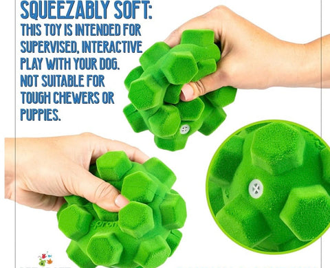 Pet Craft Supply The Original Classic Sprong Ball Interactive Dog Toy - Bouncy Soft Super Squeaky Dog Ball for Large Breed, Medium and Small Dogs, Green (2200)