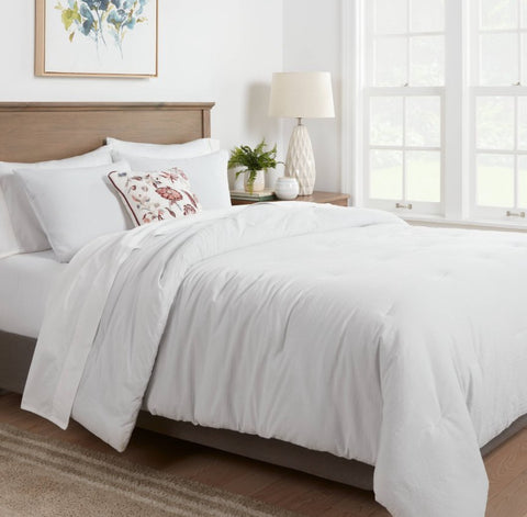 King Simple Woven Stripe Comforter & Sham Set Light Gray - Threshold™