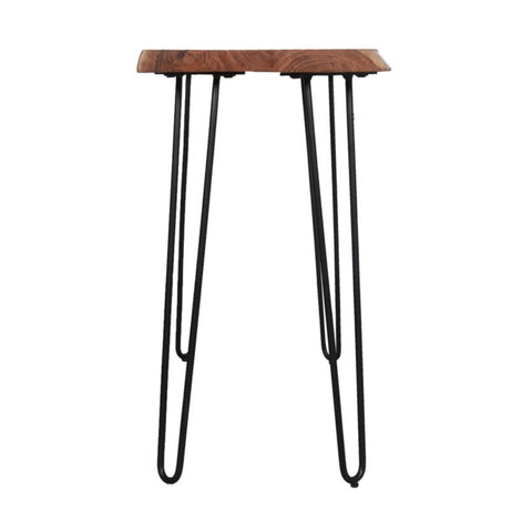 Alaterre Furniture Hairpin Natural Brown Live Edge Media Console Table Metal And Wood