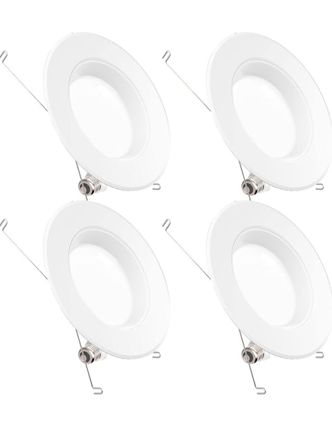 Sunco 4 Pack Retrofit LED Recessed Lighting 6 Inch, 4000K Cool White, Dimmable Can Lights, Baffle Trim, 13W=75W, 965LM, Damp Rated - Energy Star