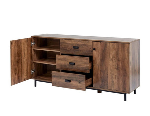 Brooklyn Sideboard with Metal Legs and Handles Brown - Teamson Home