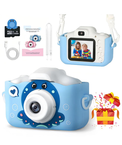 Upgrade Kids Camera for Girls/Boys, Octopus Toy Camera for Toddlers Age 3-12, Hd Kids Digital Cameras with as Birthday Christmas Festival Gifts for Boys (Blue)