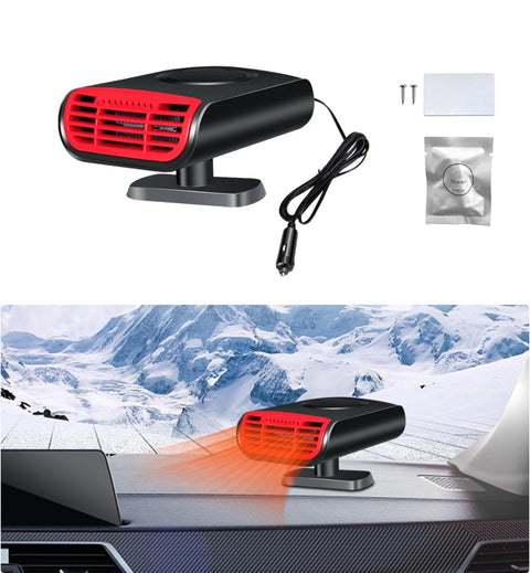 12V 150W Portable Fast Heating Defrost Defogger with Rotatable Base, Automotive Windshield Heating or Cooling Fan That Plugs in Cigarette Lighter