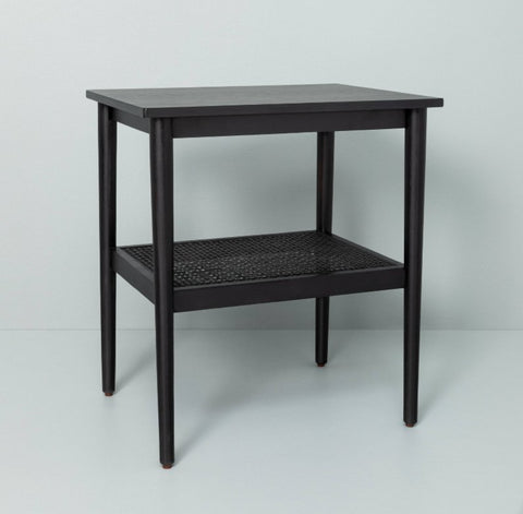 Wood & Cane Square Accent Table Black - Hearth & Hand™ with Magnolia
