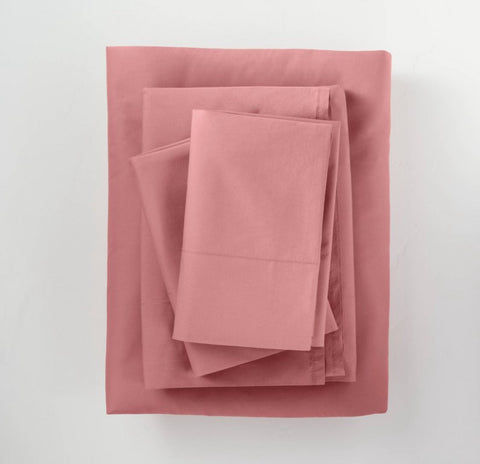 Full Washed Supima Percale Solid Sheet Set Rose - Casaluna™