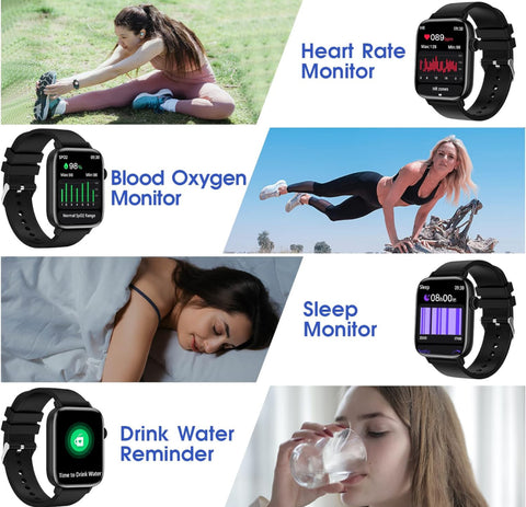 Smart Watch for iPhone/Android Phones (Answer/Make Calls) - 1.9" HD Screen Fitness Tracker : Heart Rate/Sleep Monitor/Pedometer/Calories, Multiple Sports Modes, Waterproof SmartWatch for Men Women
