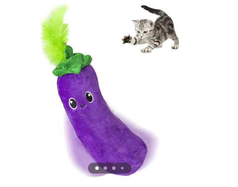 Pet Craft Supply Flipper Flopper Interactive Electric Realistic Flopping Wiggling Moving Fish Potent Catnip and Silvervine Cat
Toy Poppin' Eggplant, All Breed Sizes