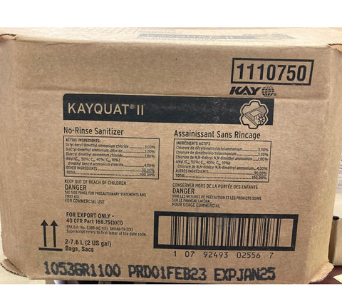 KAYQUAT No-Rinse Sanitizer 2/7.6 L 1110750- BRAND NEW