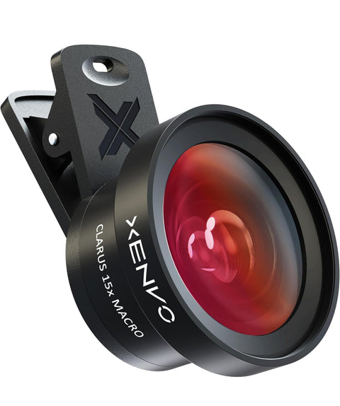 Pro Lens Kit for iPhone and Android, Macro and Wide Angle Lens with LED Light and Travel Case Black