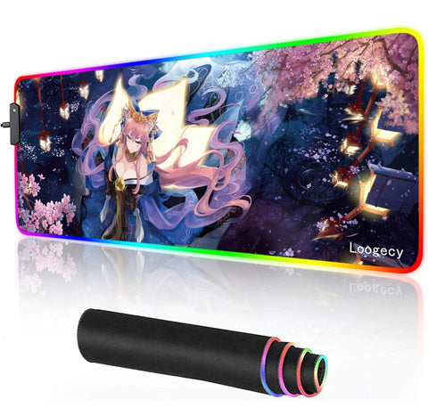 Anime LED Mouse Pad Extended Large RGB Gaming Mousepad Desk Mat for PC Laptop 31.5×11.8 inches