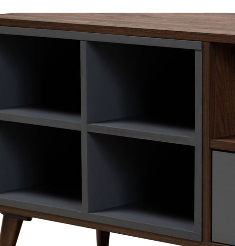 Garrick Two-Toned Wood 1 Drawer TV Stand for TVs up to 50" Gray/Walnut Brown - Baxton
Studio