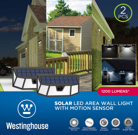 Westinghouse Solar LED Area Wall Light with Motion Sensor (Pack of 2)