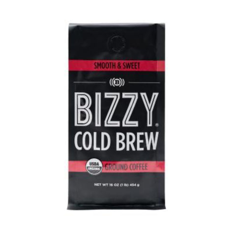 Bizzy Organic Cold Brew Coffee | Smooth & Sweet Blend | Coarse Ground Coffee | Micro Sifted | Specialty Grade | 100% Arabica | 1 LB Smooth & Sweet 1 Pound (Pack of 1)
