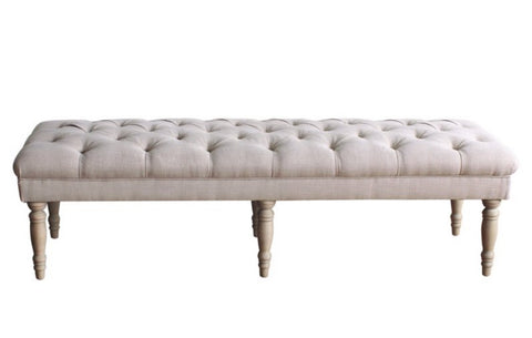 Classic Layla Tufted Bench Cream - HomePop