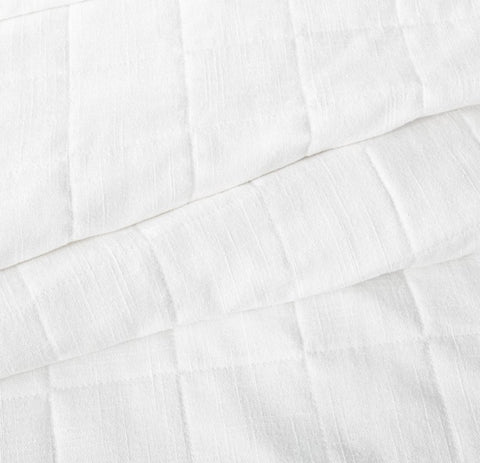 Full/Queen Heavyweight Linen blend quilt- white