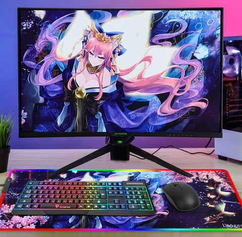 Anime LED Mouse Pad Extended Large RGB Gaming Mousepad Desk Mat for PC Laptop 31.5×11.8 inches