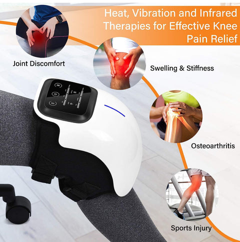 FORTHiQ Cordless Knee Massager, FDA Registered, Infrared Heat and Vibration Knee Pain Relief for Swelling Stiff Joints, Stretched Ligament and Muscles Injuries, Feb 2024 Upgrade with Long Knee Straps