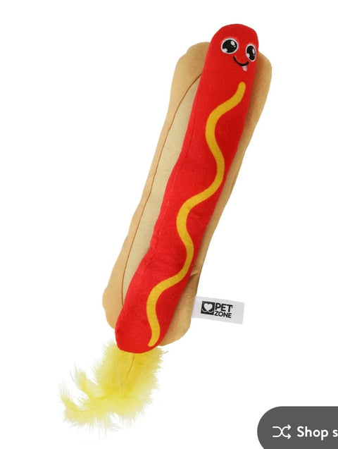 Pet Zone Fuzzy Flopper Hot Dog Kicker, Electronic Cat Toy,
Rechargeable