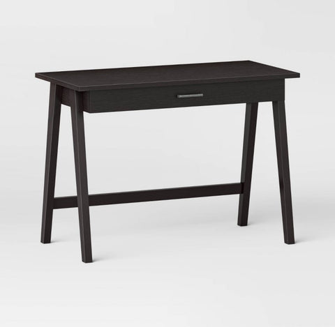 PROJECT 62 Paulo Wood Writing Desk with Drawer Ebony