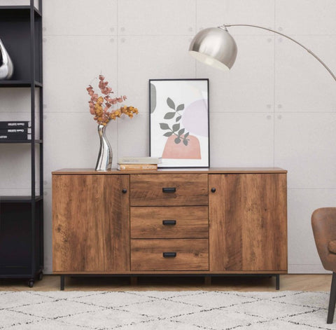 Brooklyn Sideboard with Metal Legs and Handles Brown - Teamson Home