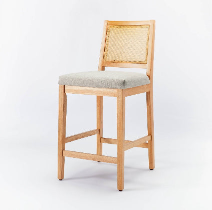 Oak Park Cane Counter Height Barstool Natural - Threshold™ Designed with Studio McGee