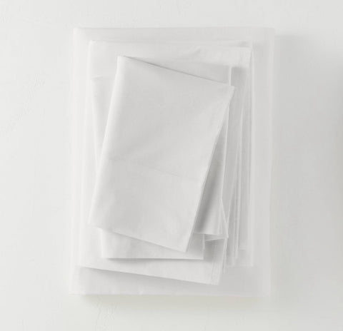 Full Washed Supima Percale Solid Sheet Set White - Casaluna™
