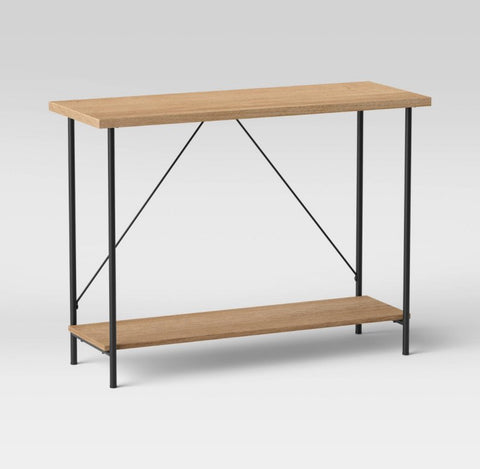 Wood and Metal Console Table (Natural)