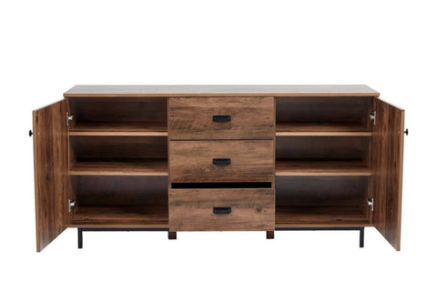 Brooklyn Sideboard with Metal Legs and Handles Brown - Teamson Home