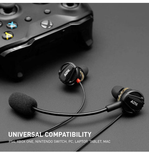 2-Driver Gaming Earbuds Headset with Dual Mic [Detachable & Built-in] and Volume Control for Mobile Gaming, Nintendo Switch, Xbox One, PS4, Pro, PC