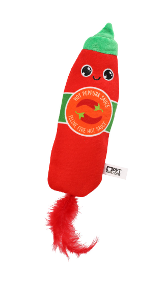 Pet Zone Fuzzy Flopper Kicker Hot Sauce Electronic Cat Toy. Rechargeable. USB Charging Cable Included.