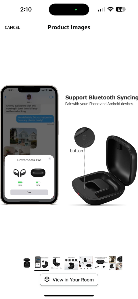Missing charger:) Charging Case Replacement Compatible for Powerbeats Pro Charger with Bluetooth Pairing Sync Button, 700mAh Built-in Battery (Not Include Powerbeats Pro) Black