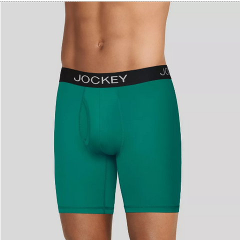 Jockey Generation™ Men's Microfiber Stretch Long Leg Boxer Briefs 3pk - Blue/Gray/Dark Teal Green Size XL