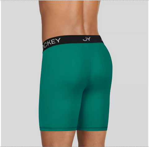 Jockey Generation™ Men's Microfiber Stretch Long Leg Boxer Briefs 3pk - Blue/Gray/Dark Teal Green Size XL