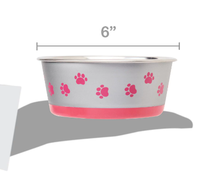 Vibrant Life Paw Print Stainless Steel Pet Bowl - Perfect for Dogs and Cats Varied Colors and Sizes