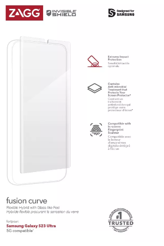 ZAGG Samsung Galaxy S23 Ultra Glass Fusion + Screen Protector