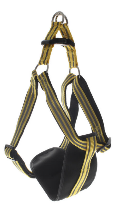 Master Paws Dog Step-in Harness Leash Size XL Reflective Yellow Chest 22-36"