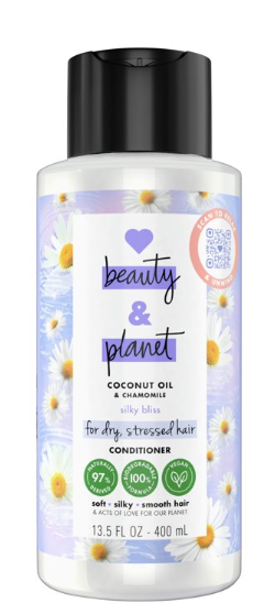 Love Beauty and Planet Daily Conditioner with Coconut Oil for All Hair Types, Chamomile, 13.5 fl oz