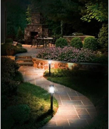 23" Solar Power LED Stainless Steel Landscape Pathway Lights