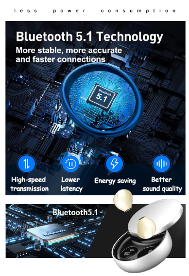 Invisible Earbuds Small Mini Wireless Bluetooth Earpiece Phone Discreet Earbud for Music, Home, Work