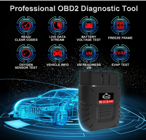 OBD2 Scanner Bluetooth SinoTrack Auto Diagnostic Scan Tool Car Fault Check Engine Light Wireless Car Code Reader for iOS & Android Compatible for All OBDII Protocol Vehicle Bluetooth 4.2