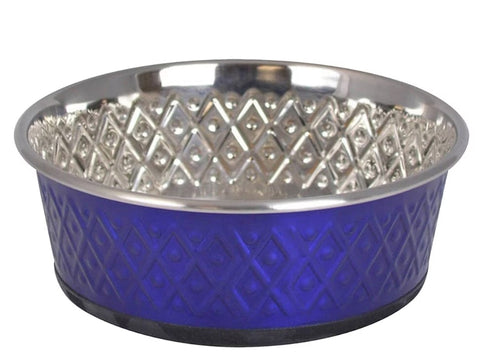 OurPets Durapet Embossed Non-Skid Stainless Steel Dog & Cat Bowl