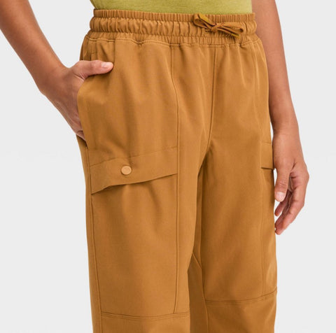 Boys' Lined Cargo Pants - All In Motion™ Dark Butterscotch MEDIUM